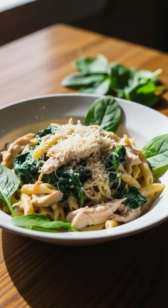 Creamy Chicken and Spinach Pasta