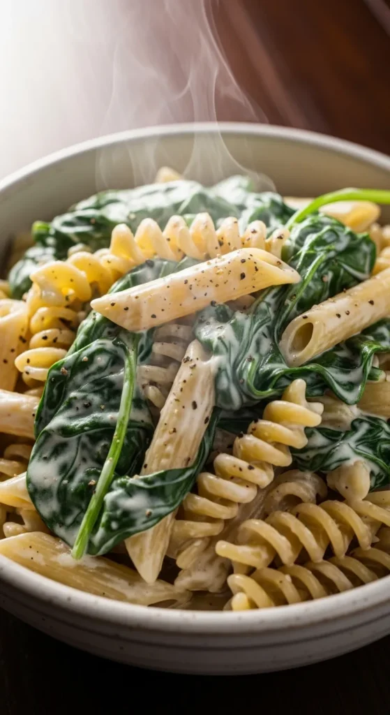 Creamy Spinach Garlic Pasta