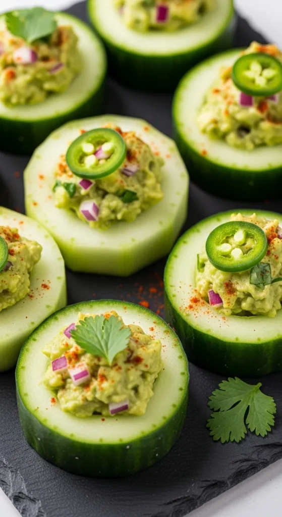 Cucumber and Guacamole Cups