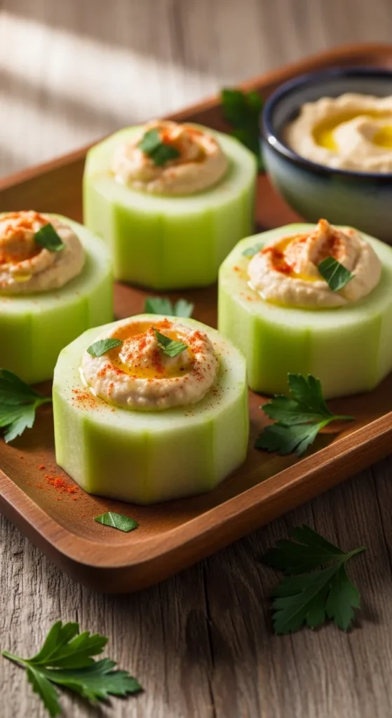 Cucumber and Hummus Cups