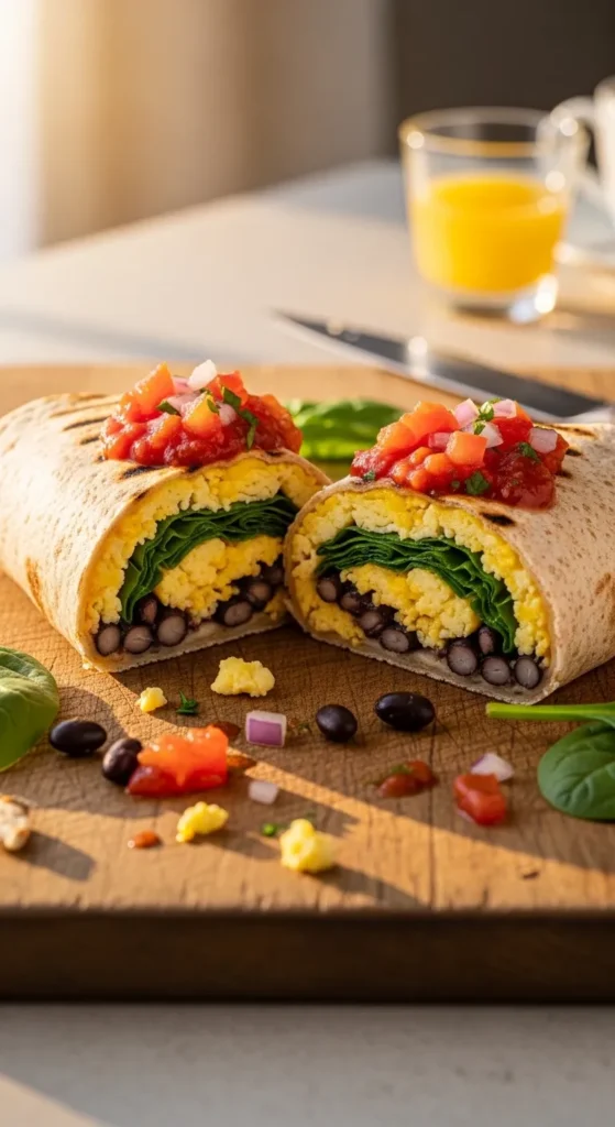 Egg and Veggie Breakfast Burrito