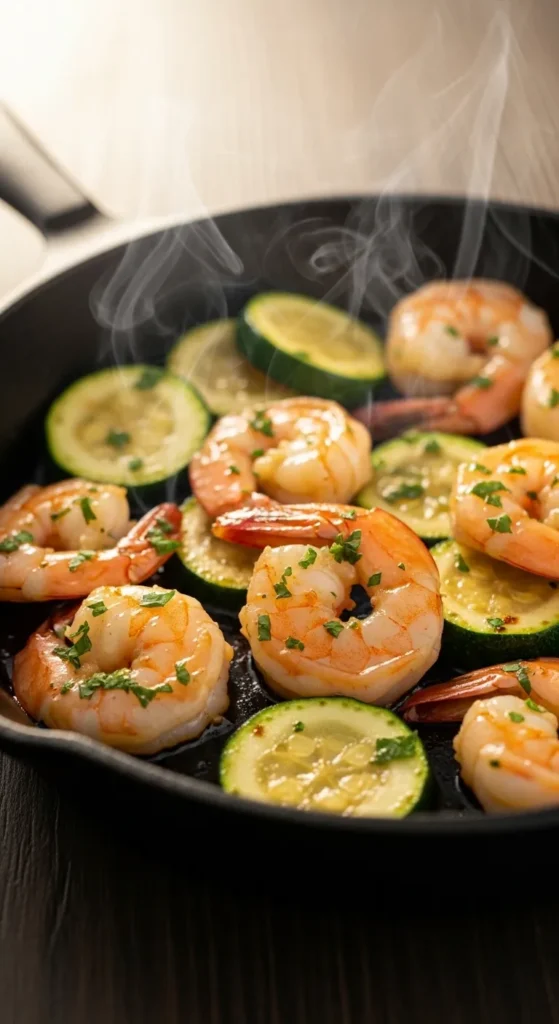 Garlic Shrimp and Zucchini Skillet