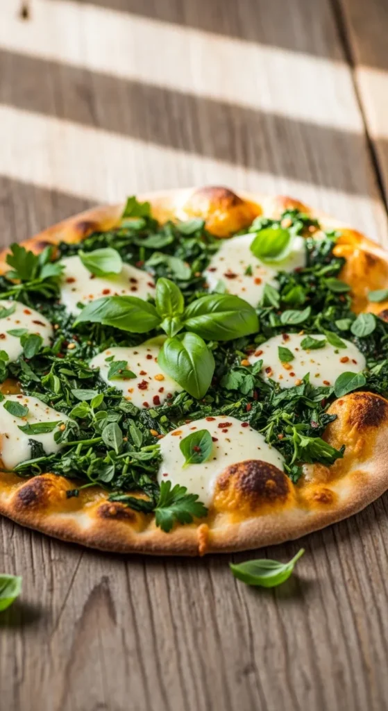 Green Herb Flatbread Pizza