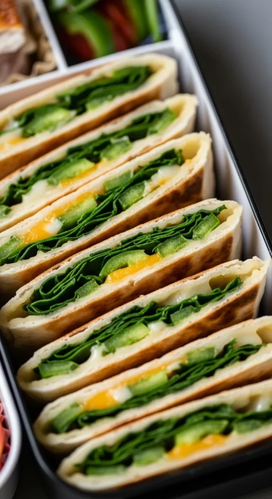 Green Veggie Quesadilla Slices