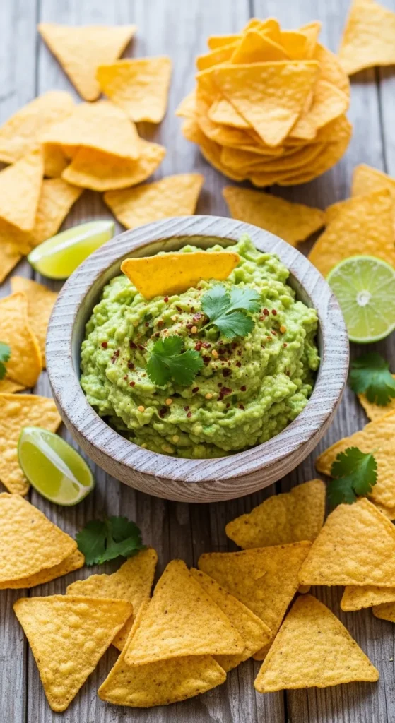 Guacamole with Homemade Tortilla Chips