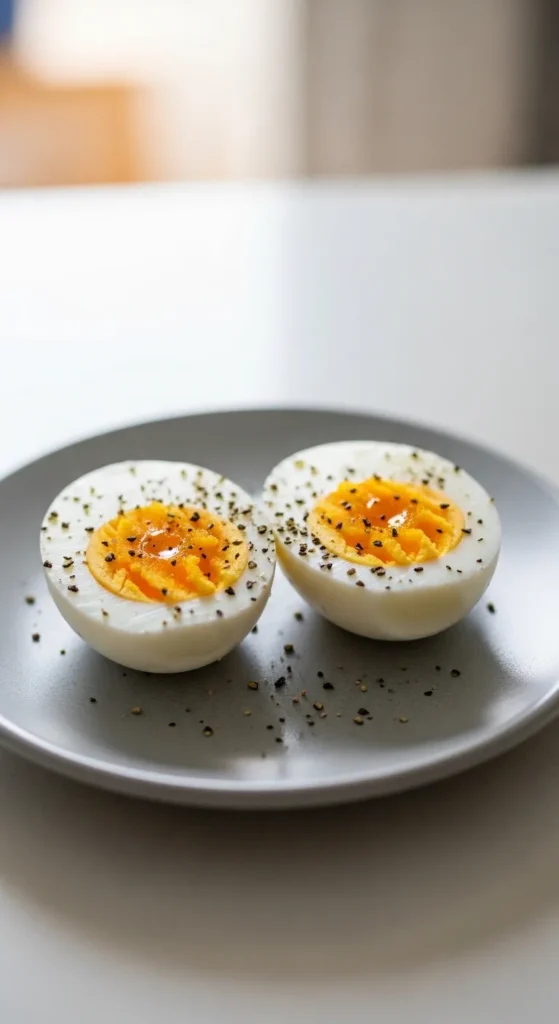 Hard-Boiled Eggs with Salt and Pepper