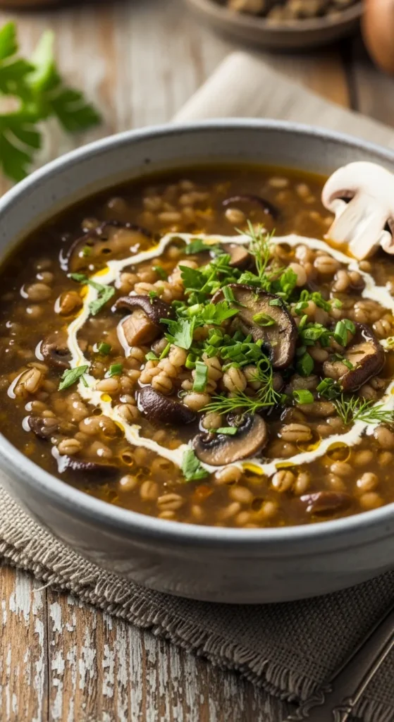 Irish Mushroom and Barley Soup
