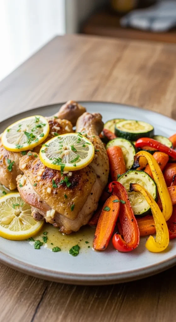 Lemon Garlic Chicken with Roasted Veggies