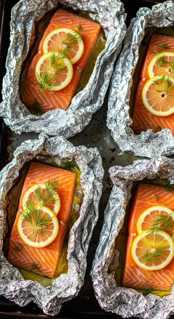 Lemon Herb Salmon Foil Packets