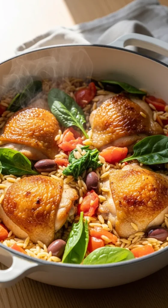 Mediterranean Chicken and Orzo
