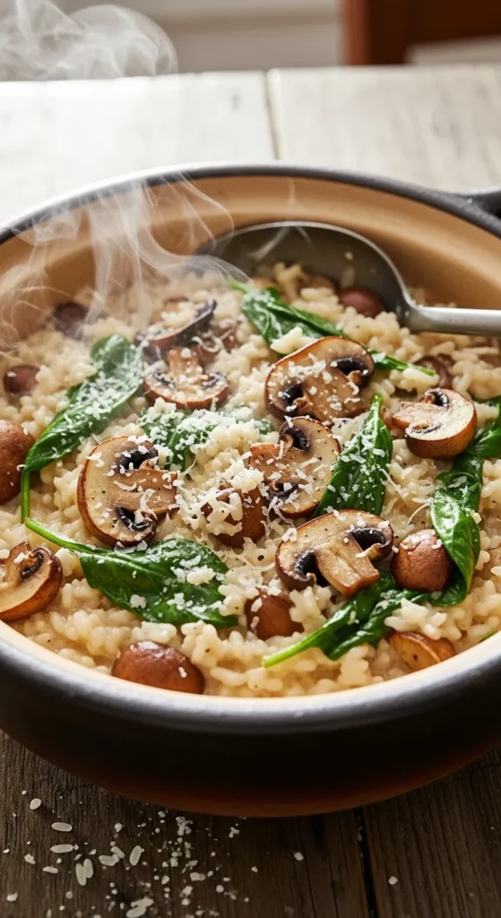 Mushroom and Spinach Risotto