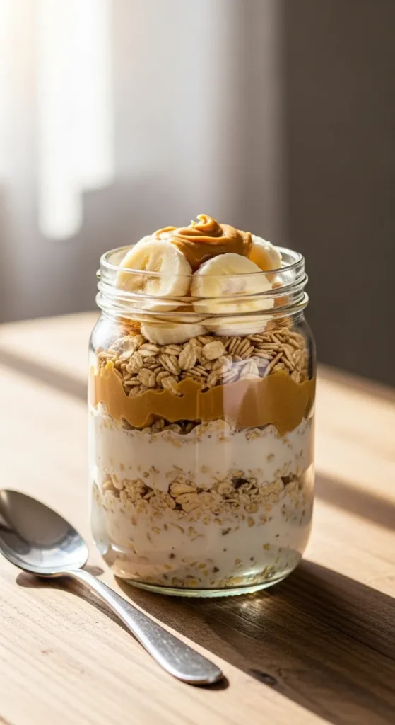 Overnight Oats with Peanut Butter and Banana