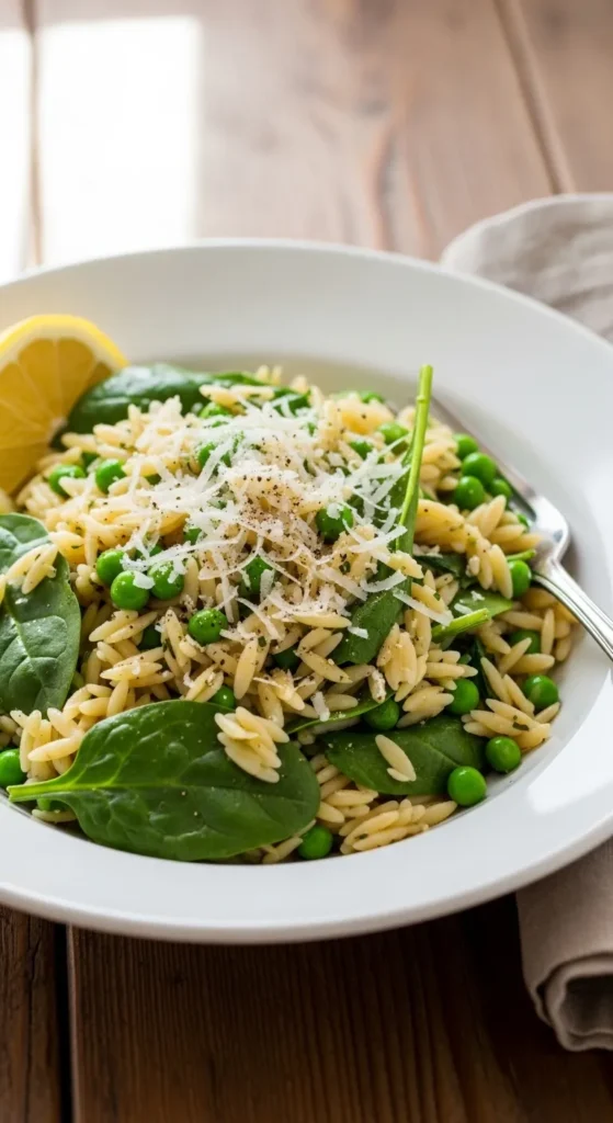 Pea and Spinach Orzo