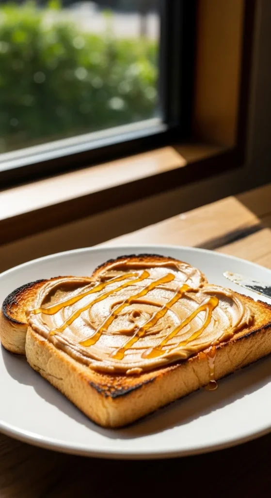 Peanut Butter Toast with Honey