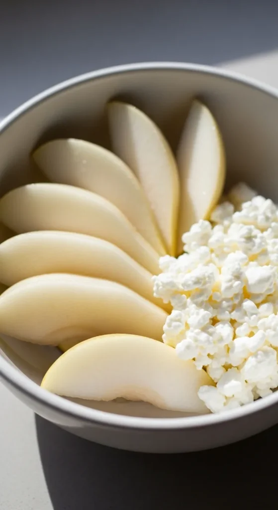 Pear with Cottage Cheese