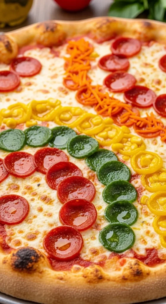 Rainbow Pepperoni Pizza