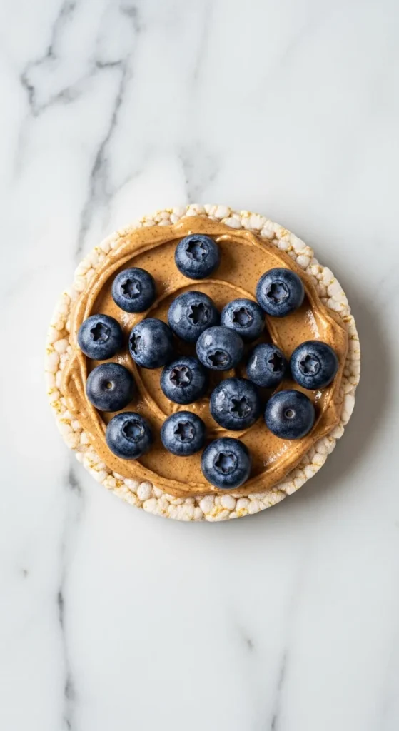 Rice Cake with Nut Butter and Berries