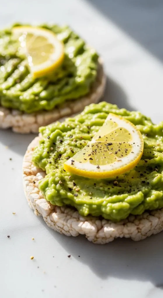 Rice Cakes with Avocado
