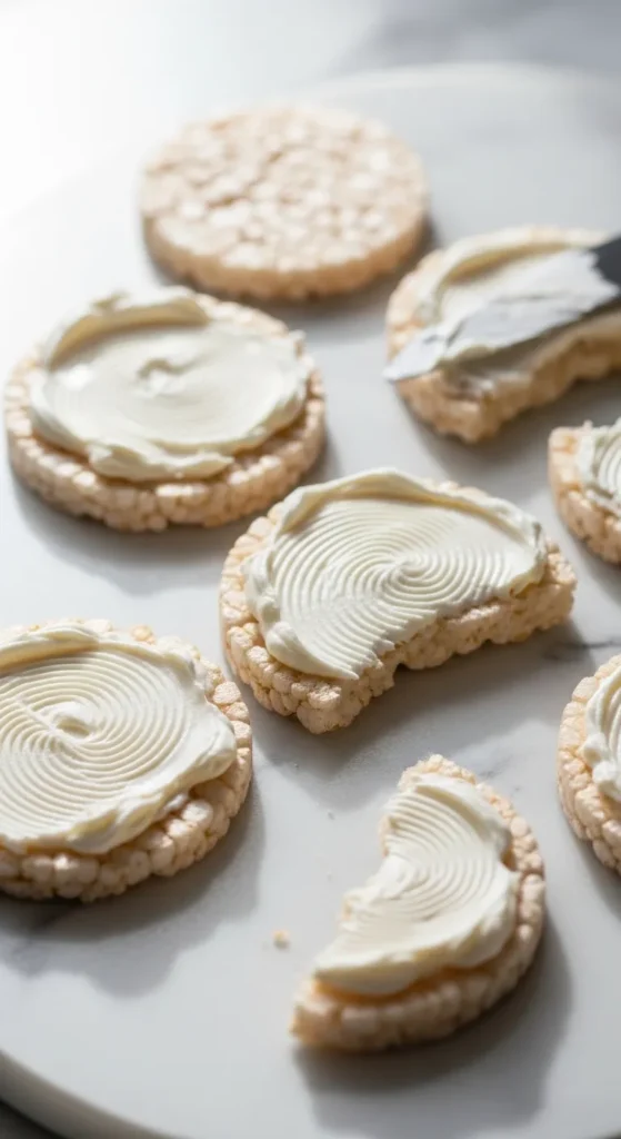 Rice Crackers with Cream Cheese