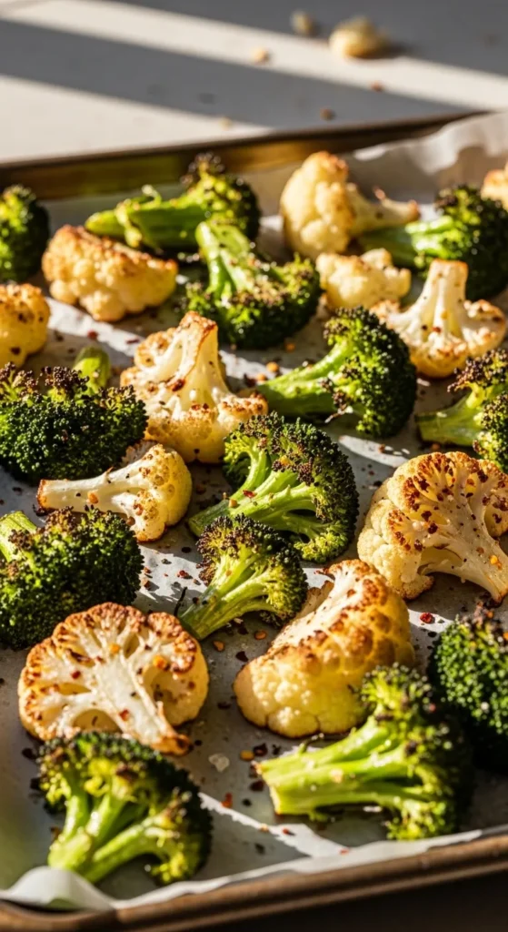 Roasted Broccoli and Cauliflower Medley