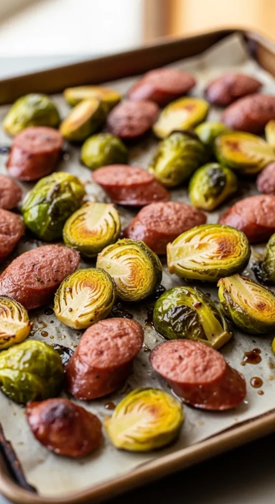 Roasted Sausage and Brussels Sprouts