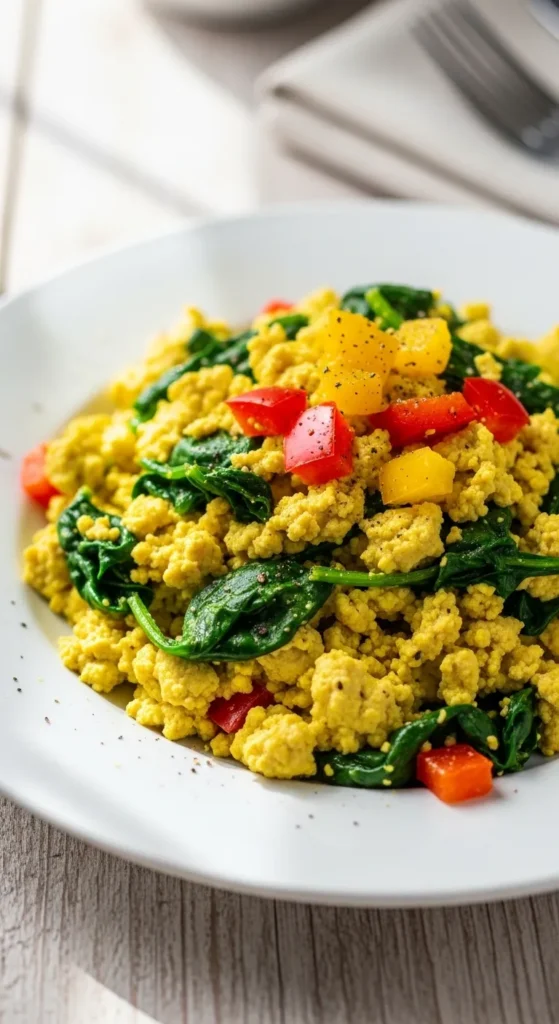 Scrambled Tofu with Spinach
