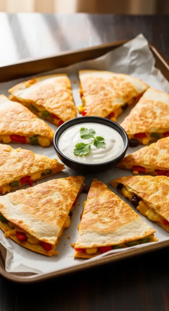 Sheet Pan Veggie Quesadillas