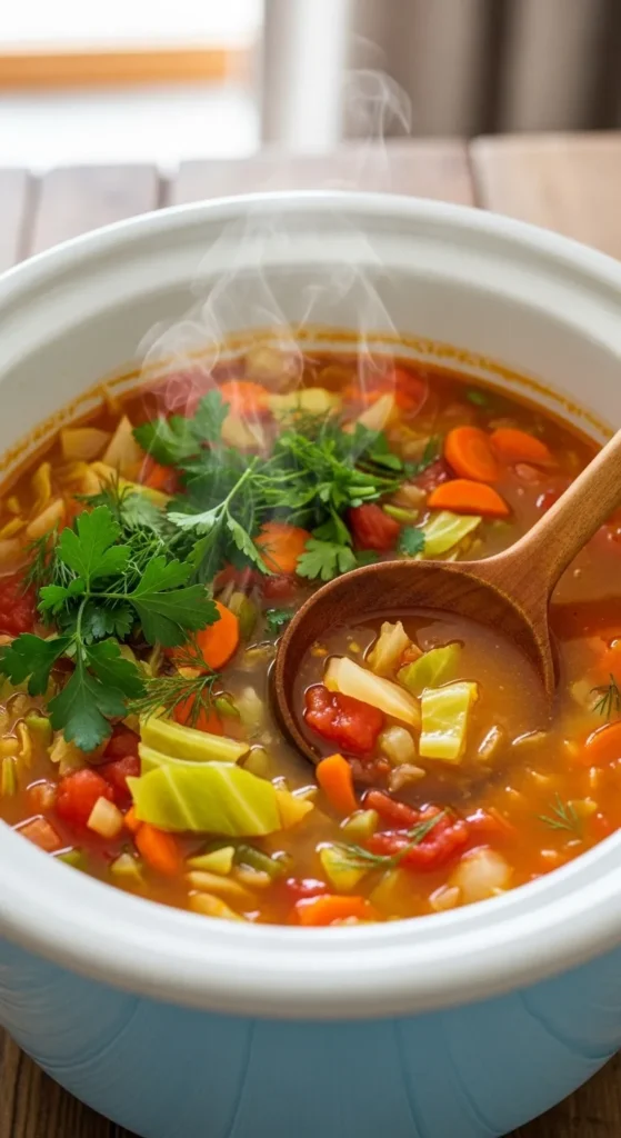 Slow Cooker Cabbage and Carrot Soup