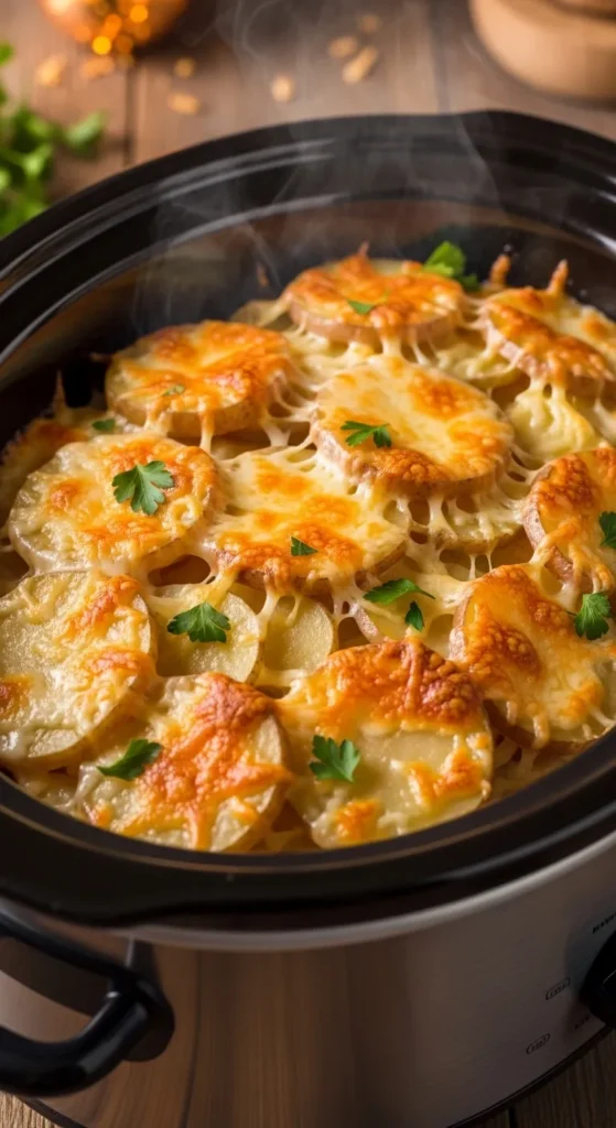 Slow Cooker Cheesy Potato Bake