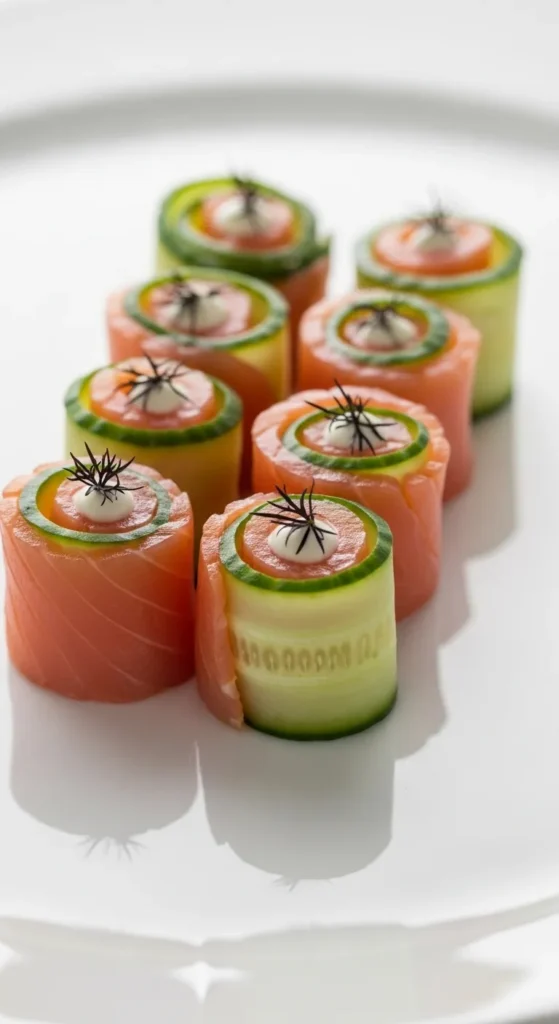 Smoked Salmon and Cucumber Rolls