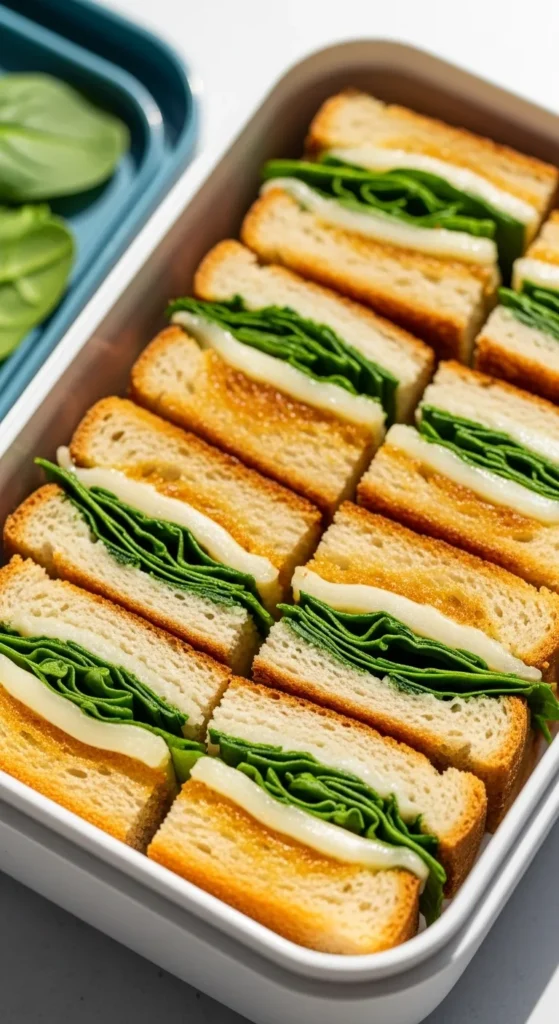 Spinach Grilled Cheese Squares