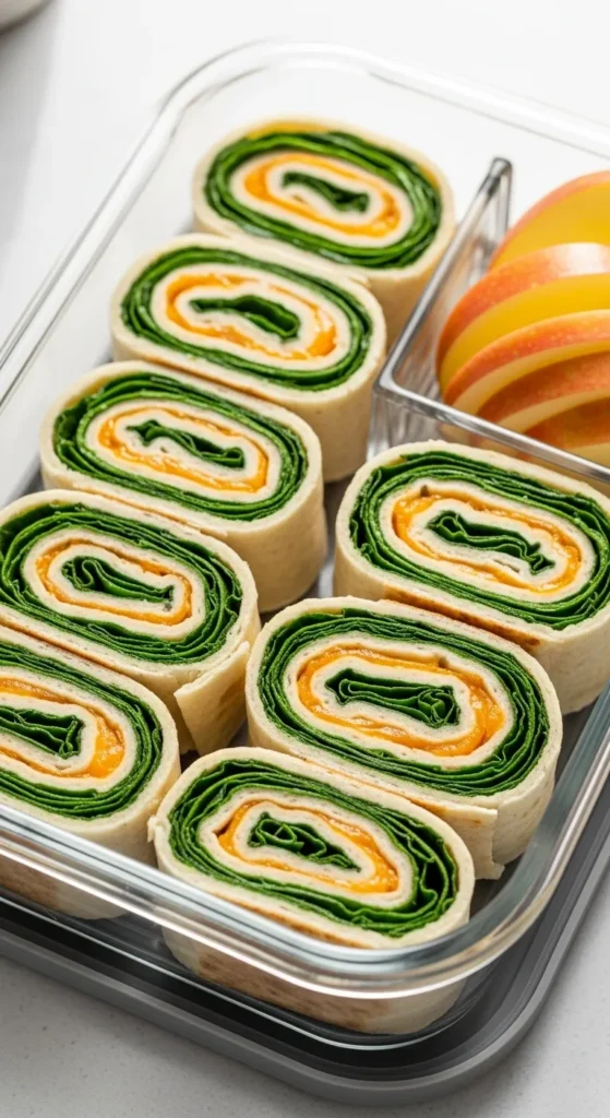 Spinach and Cheese Wrap Pinwheels
