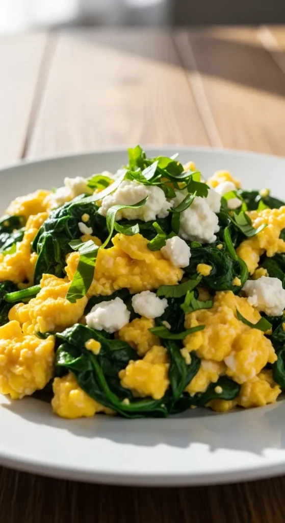 Spinach and Feta Scramble