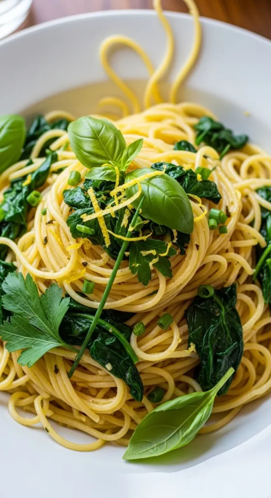 Spinach and Herb Angel Hair