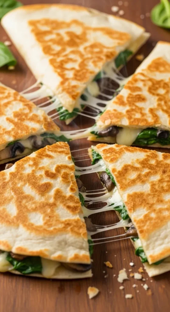 Spinach & Mushroom Quesadillas