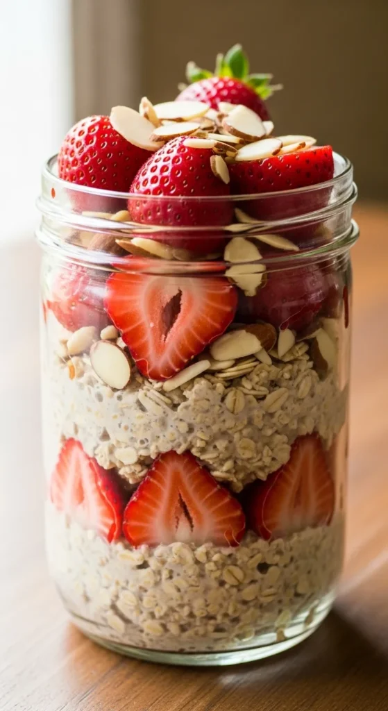  Strawberry Almond Overnight Oats