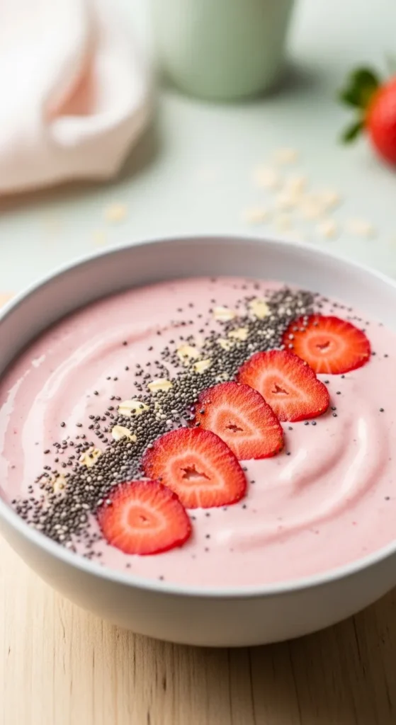 Strawberry Oat Smoothie Bowl