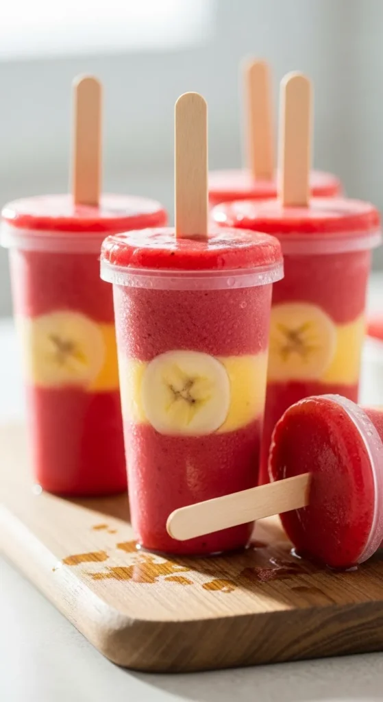 Strawberry and Banana Smoothie Pops
