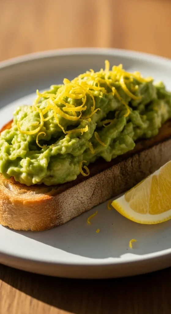 Toast with Avocado and Lemon
