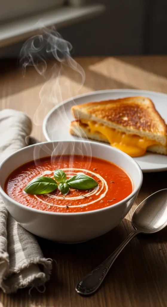 Tomato Basil Soup & Grilled Cheese