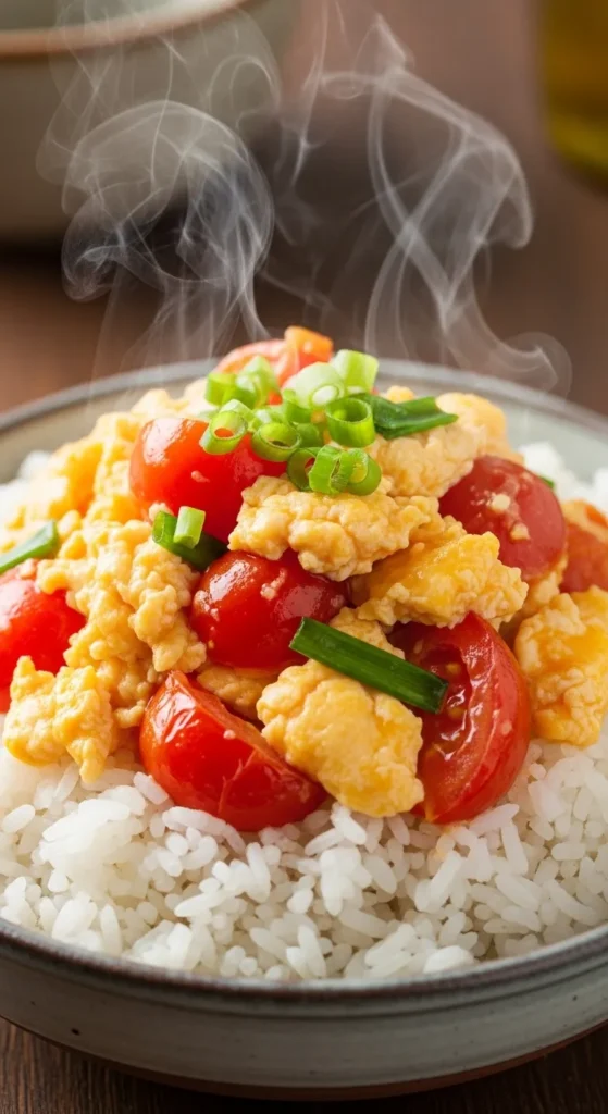 Tomato Egg Stir Fry with Rice