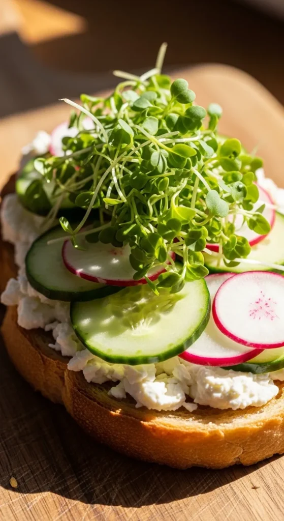 Veggie Toast with Cream Cheese