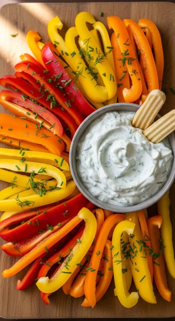 Bell Pepper Strips with Dip