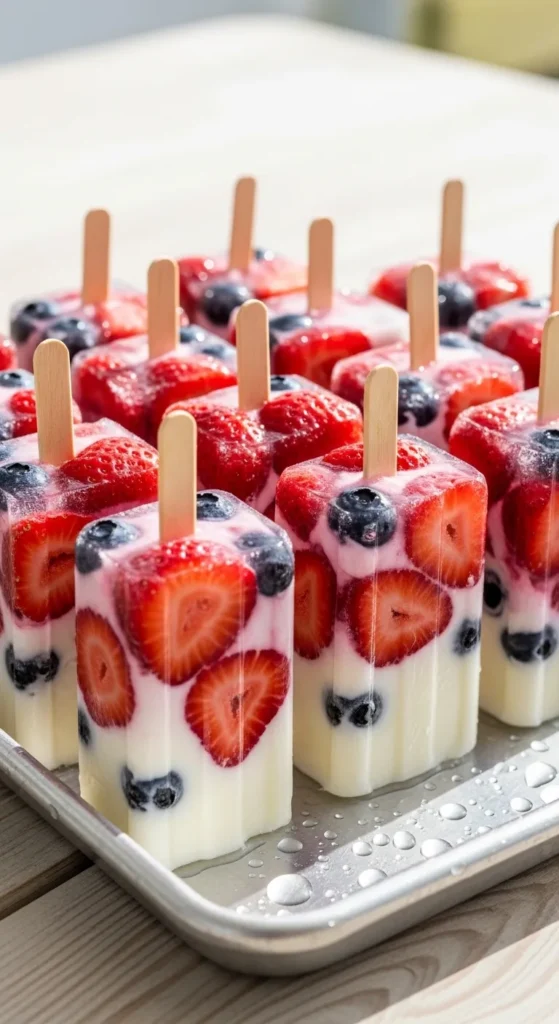 Berry Yogurt Popsicles