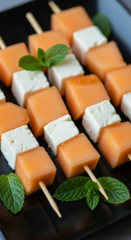 Cantaloupe and Feta Skewers