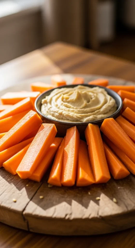  Carrot Sticks with Hummus