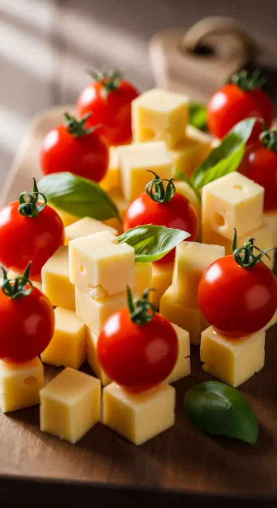 Cheese Cubes With Cherry Tomatoes