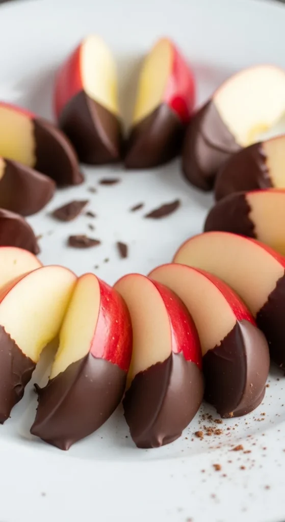 Chocolate Dipped Apple Slices