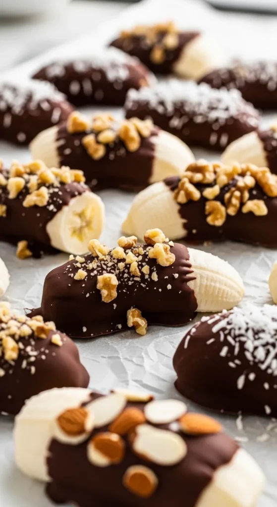 Chocolate-Dipped Frozen Banana Bites