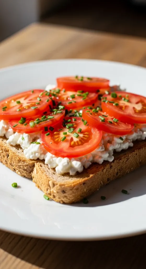 Cottage Cheese Toast with Tomato